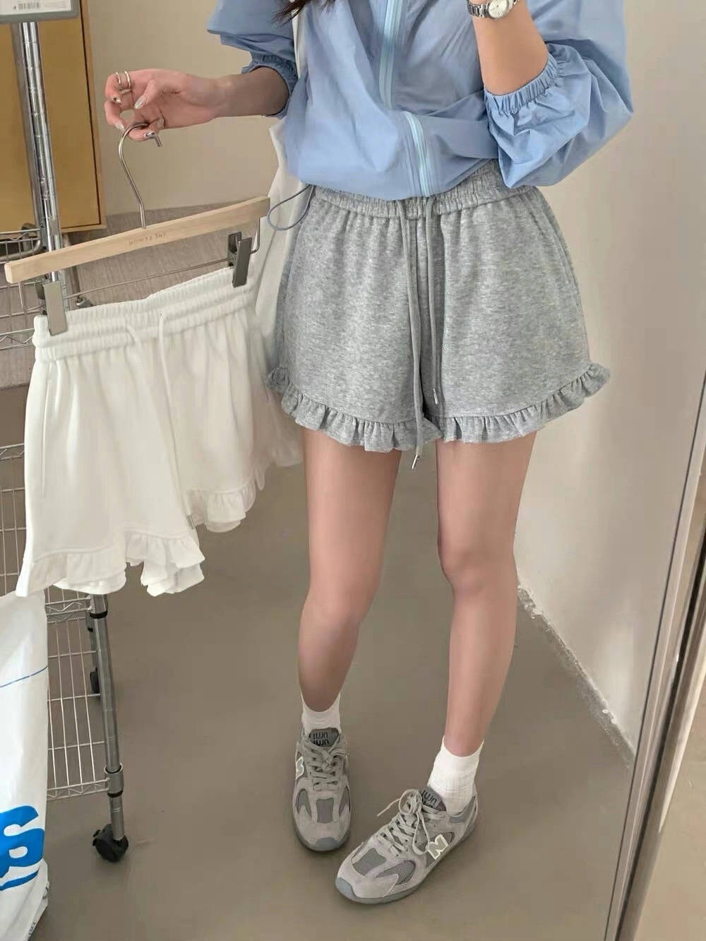 AS05-17030。✨ 高腰木耳邊休閒短褲