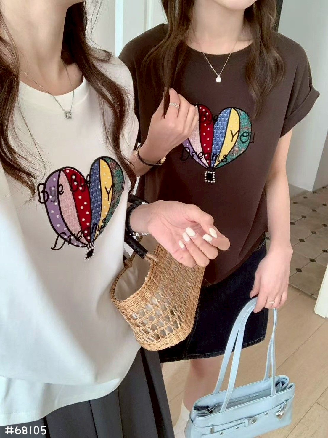 AS22-68105。🎈💖 愛心熱氣球釘珠上衣・可愛爆擊款