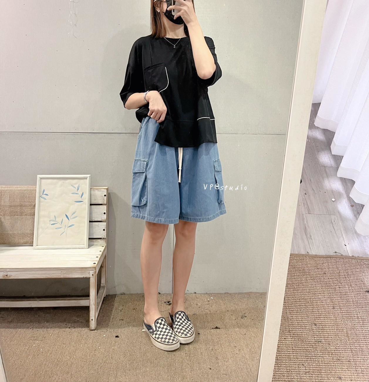 AS12-1263。👖 牛仔工裝短褲