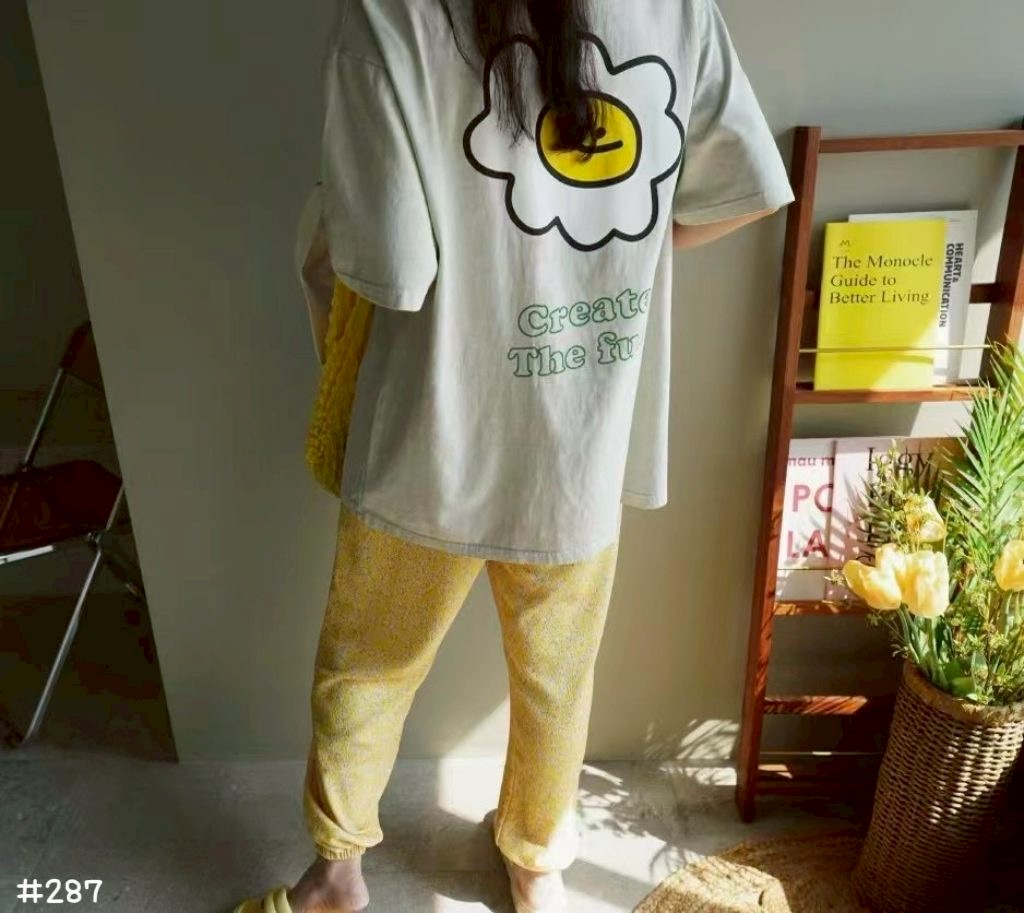 AS22-287。🍳 療癒系荷包蛋笑臉寬T