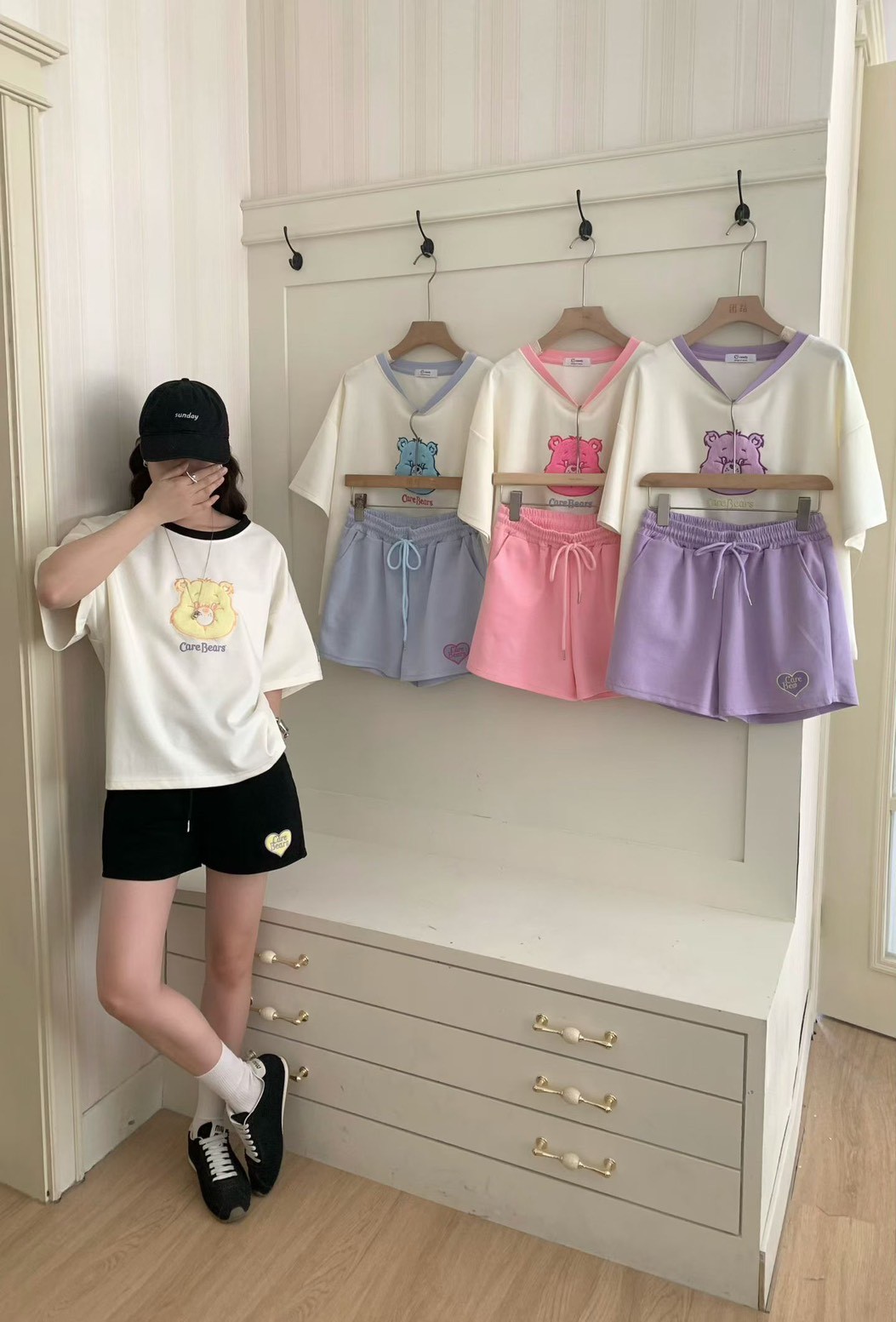 AS09-6336。🧸 小熊貼布雲朵棉休閒套組